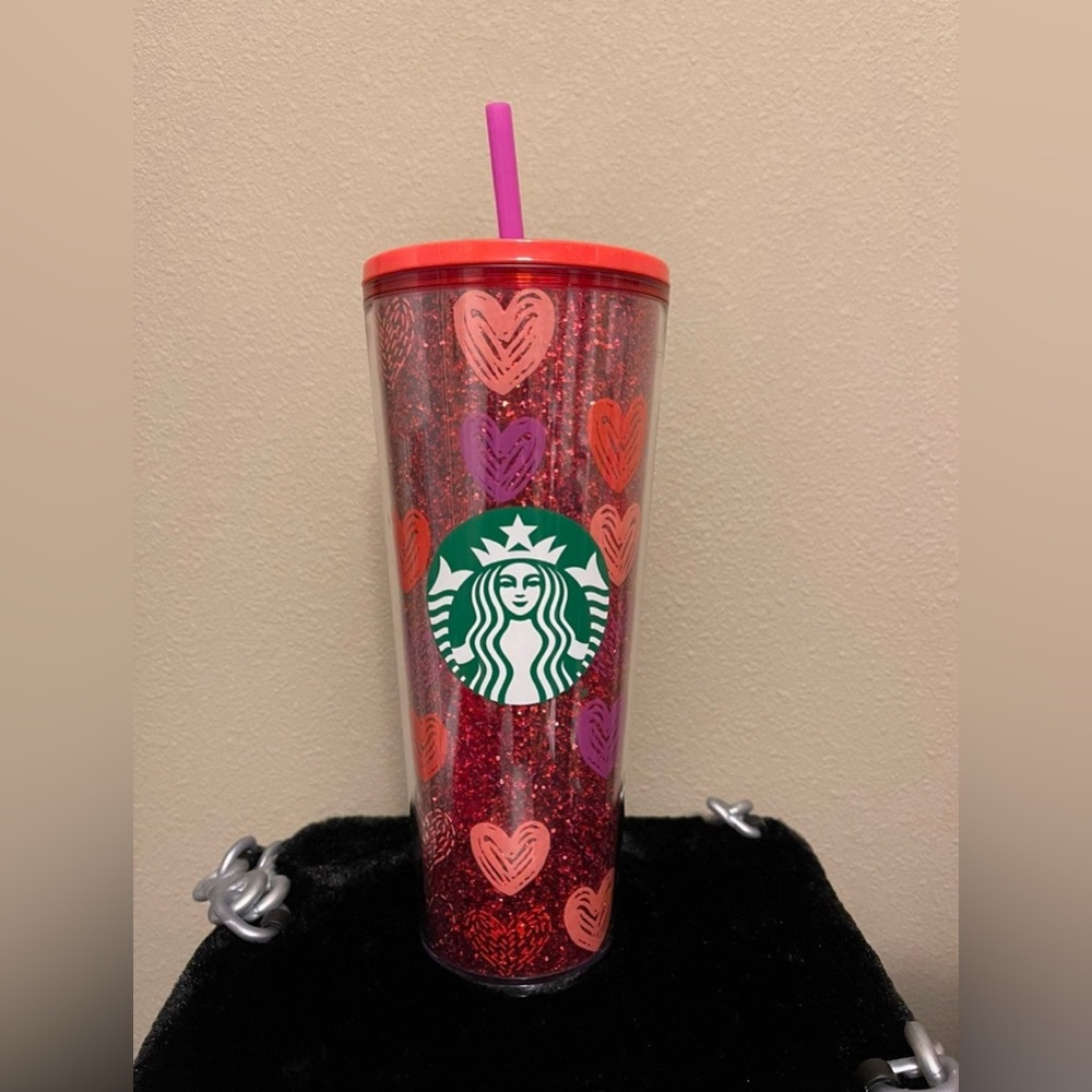 Starbucks Valentines glitter hearts tumbler - Picture 1 of 2